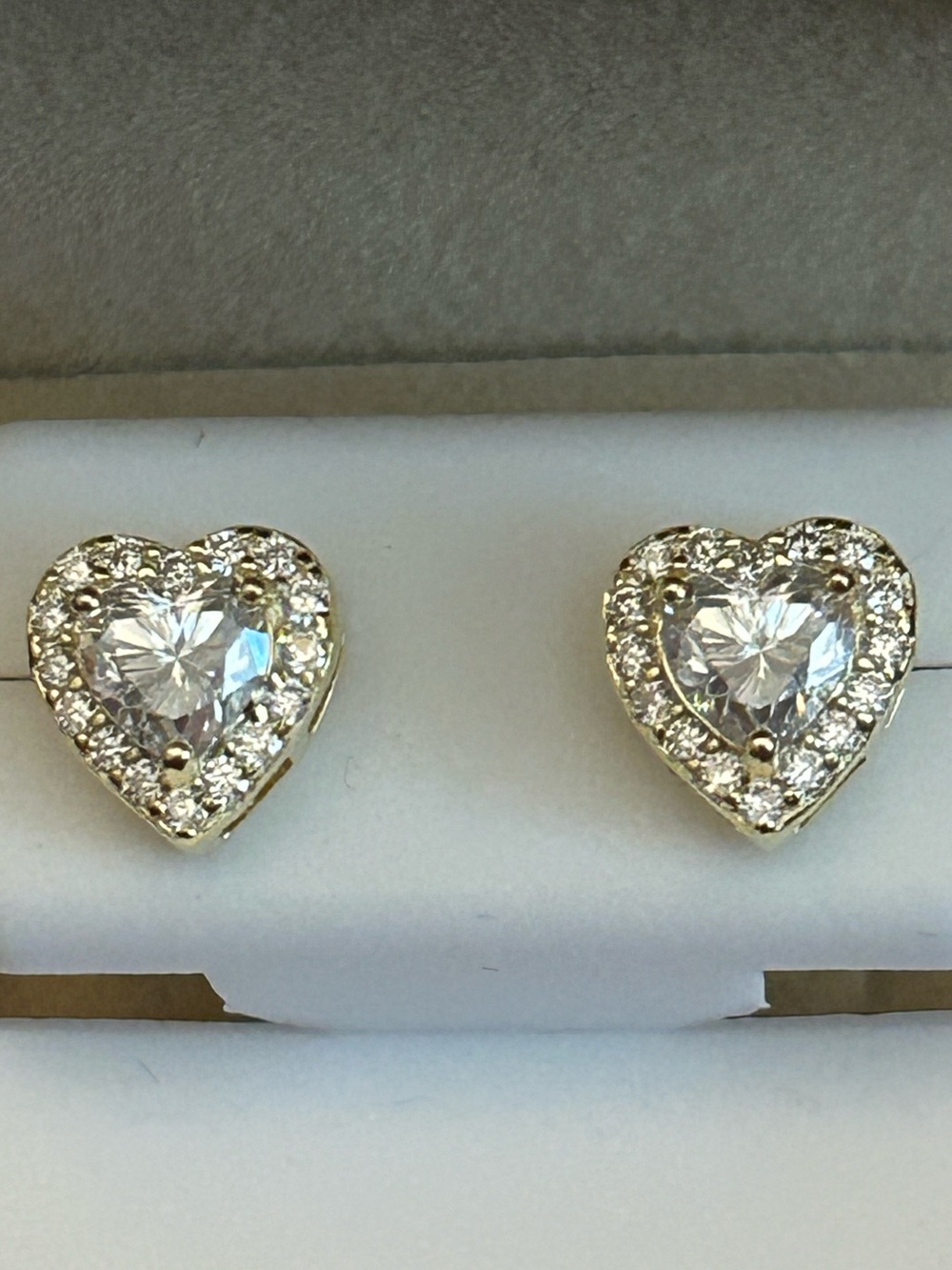 Heart-Shaped 1.50CTW Moissanite Halo Stud Earrings in Gold over Sterling Silver
